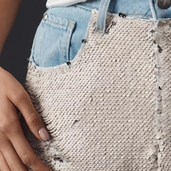 Anthropologie Sequin Wide-Leg Pants - Picture 3 of 6